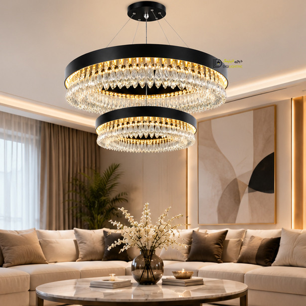 لوستر مدرن دیجی لایتینگ مدل نارسیس دو حلقه 40/20