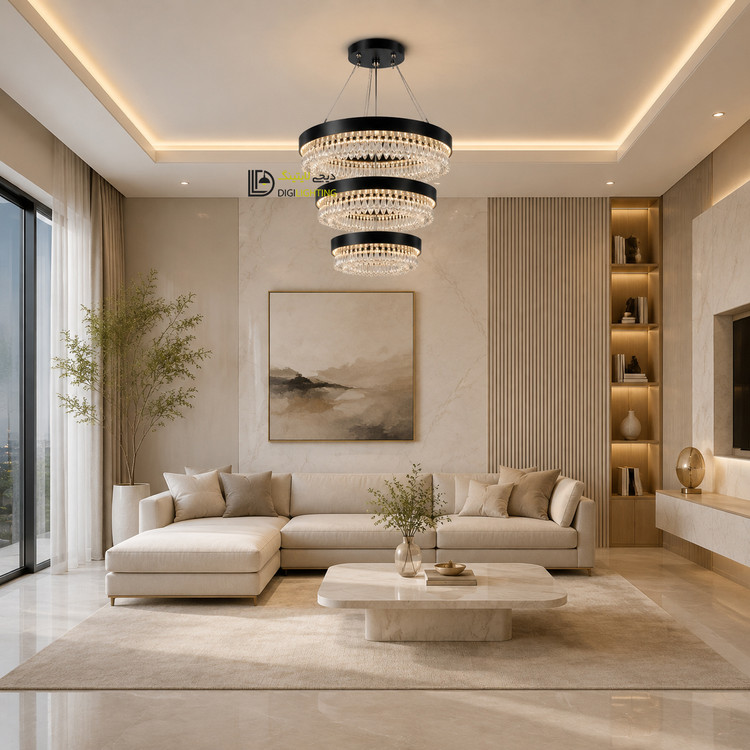 لوستر مدرن دیجی لایتینگ مدل نارسیس سه حلقه 60/40/20
